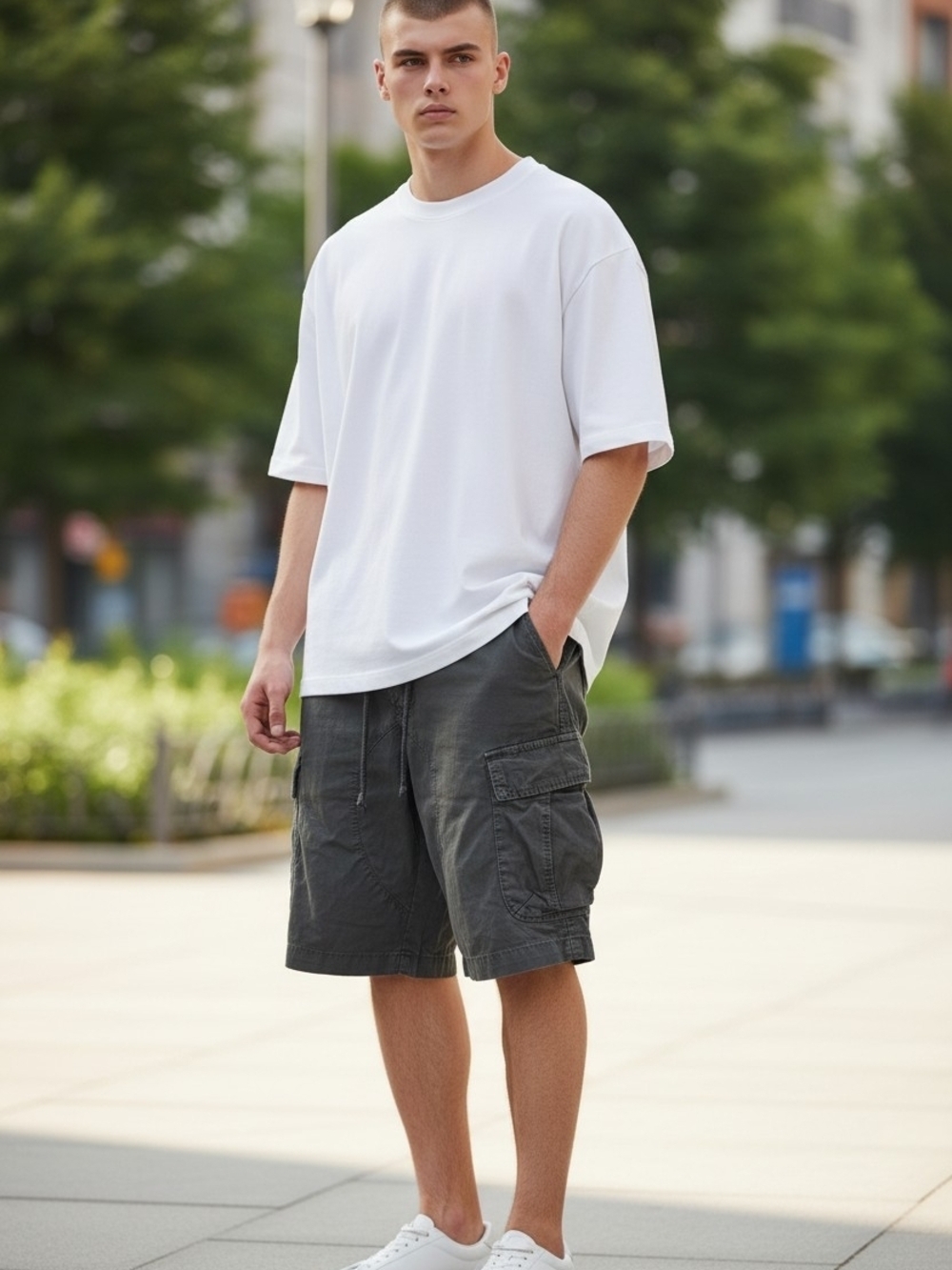 Boutique Men’s 100% Cotton Cargo Shorts - Dark Gray - Size 34 (EUC)